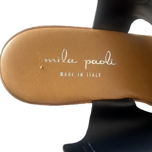 Mila Paoli Blue Suede Wedge Sandals Size 7.5 - Picture 9 of 12